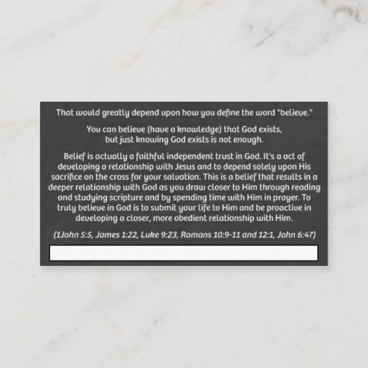 Carte de visite - Croyance (Dos)