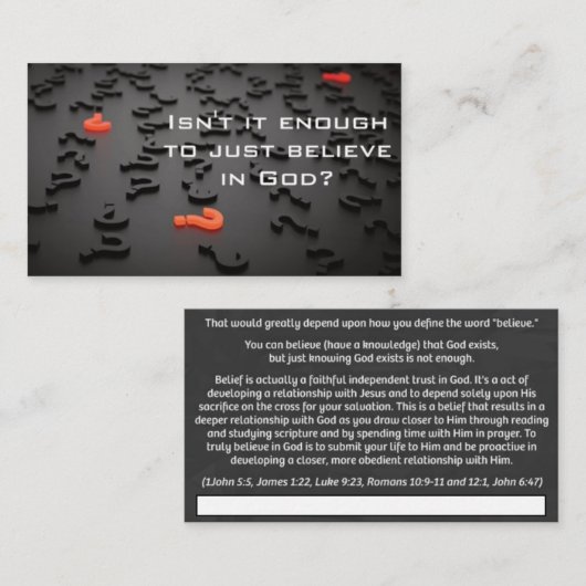 Carte de visite - Croyance (Devant / Derrière)