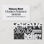 Carte De Visite Croyez ; Gris Noir & Noir (Devant / Derrière)