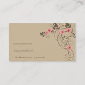 Carte De Visite Cru chic élégant de Fleur de roses de dentelle (Dos)