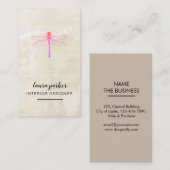 Carte De Visite Cru créatif de nature de concepteur de libellule (Devant / Derrière)