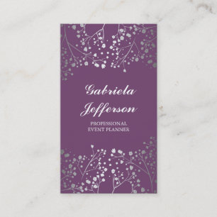 Carte De Visite Cru d'améthyste du souffle du bébé argenté él