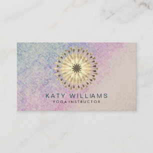 Carte De Visite Cru d'aquarelle de fleur de Lotus d'instructeur de