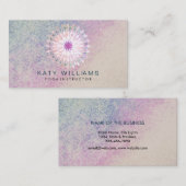 Carte De Visite Cru d'aquarelle de fleur de Lotus d'instructeur de (Devant / Derrière)