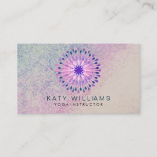 Carte De Visite Cru d'aquarelle de fleur de Lotus d'instructeur de