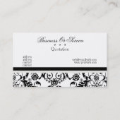 Carte De Visite Cru de luxe de motif de damassé de design (Dos)