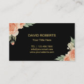 Carte De Visite Cru de restauration de boulangerie de chef floral (Dos)