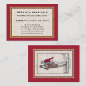 Carte De Visite Cru élégant de patinage professionnel d'entraîneur (Devant / Derrière)