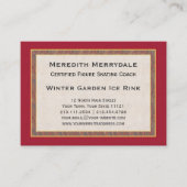 Carte De Visite Cru élégant de patinage professionnel d'entraîneur (Devant)