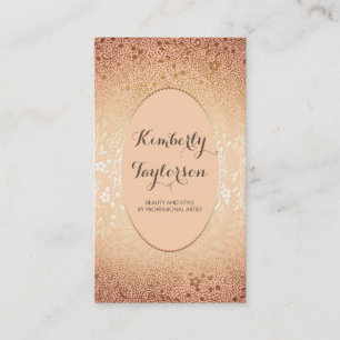 Carte De Visite Cru élégant d'or et de pêche pourtant moderne