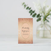 Carte De Visite Cru élégant d'or et de pêche pourtant moderne (Debout devant)