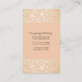 Carte De Visite Cru élégant d'or et de pêche pourtant moderne (Dos)