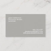 Carte De Visite Cru en bois rustique simple de monogramme d'auteur (Dos)