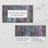 Carte De Visite Cru floral minable en bois âgé rustique de *~* (Devant / Derrière)