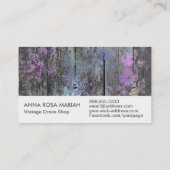 Carte De Visite Cru floral minable en bois âgé rustique de *~* (Dos)