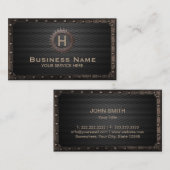 Carte De Visite Cru foncé en métal de monogramme de vitesse de (Devant / Derrière)