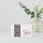 Carte De Visite cru ; monogramme de damassé (Debout devant)