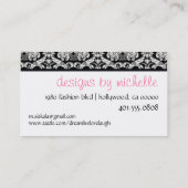 Carte De Visite cru ; monogramme de damassé (Dos)