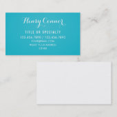 Carte De Visite Cru moyen professionnel de turquoise élégant (Devant / Derrière)