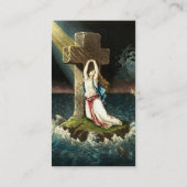 Carte De Visite Cru s'accrochant au Christ la roche dans la foi (Dos)