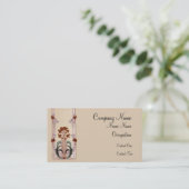 Carte De Visite Cru sensible avec des fleurs (Debout devant)