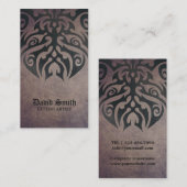 Carte De Visite Cru tribal de tatouage de cool d'artiste de (Devant / Derrière)