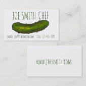 Carte De Visite Crunchy Green Kosher Dill Pickle Deli Chef de cuis (Devant / Derrière)