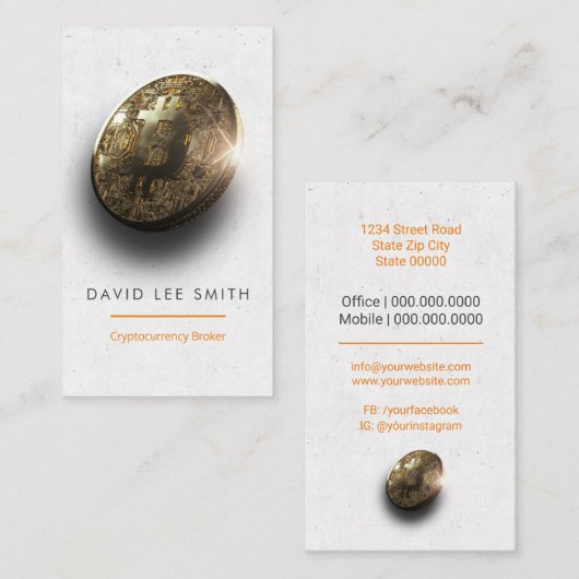 Carte De Visite CryptoCurrency Broker (Devant / Derrière)