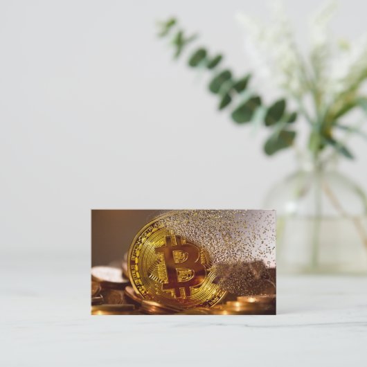 Carte De Visite Cryptomonnaie Bitcoin (Debout devant)
