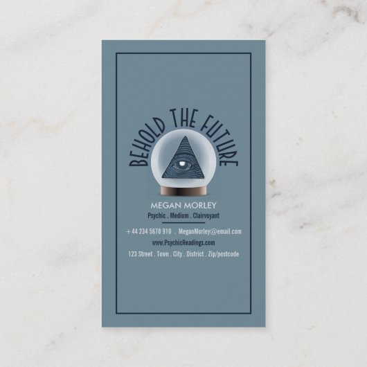 Carte De Visite Crystal Ball, Lecture Psychique Loyauté (Dos)