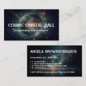 Carte De Visite Crystal Ball Psychic Medium Tarot Reader noir (Devant / Derrière)