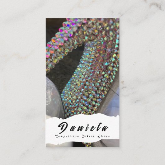 Carte De Visite Crystal Bikini Fitness Competition Chaussures Femm (Devant)