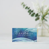 Carte De Visite Crystal Blue Water Ripple & Waves Pool & Spa (Debout devant)
