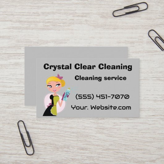 Carte De Visite Crystal clear cleaning (Devant/Arrière en situation)