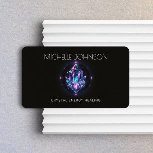Carte De Visite Crystal Energy Healer Amethyst Logo violet/bleu