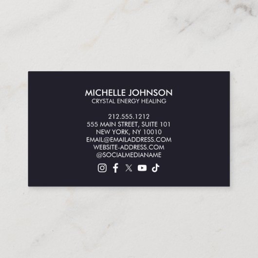 Carte De Visite Crystal Energy Healer Iridescente Amethyst violet (Dos)