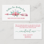 Carte De Visite Crystal Floral Flèche Logo Soap Et Bougie Business (Devant / Derrière)