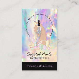 Carte De Visite Crystal Holographic Nail Technicien Artiste Salon 