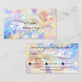 Carte De Visite Crystal Holographique maquillage cheveux Lash ongl (Devant / Derrière)