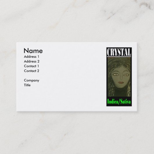 CARTE DE VISITE CRYSTAL INDICA SATIVA (Devant)