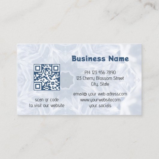 Carte De Visite Crystal Mandala | Code QR (Dos)