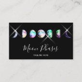 Carte De Visite Crystal Moon Phases Holographe Céleste Mystique (Devant)