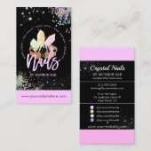 Carte De Visite Crystal Nails Holographic Parties scintillant Nail (Devant / Derrière)