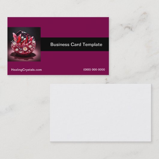 Carte De Visite Crystal ruby basket of butterflies (Devant / Derrière)