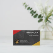 Carte De Visite Crystales de polygone noir brillant Chimie (Debout devant)