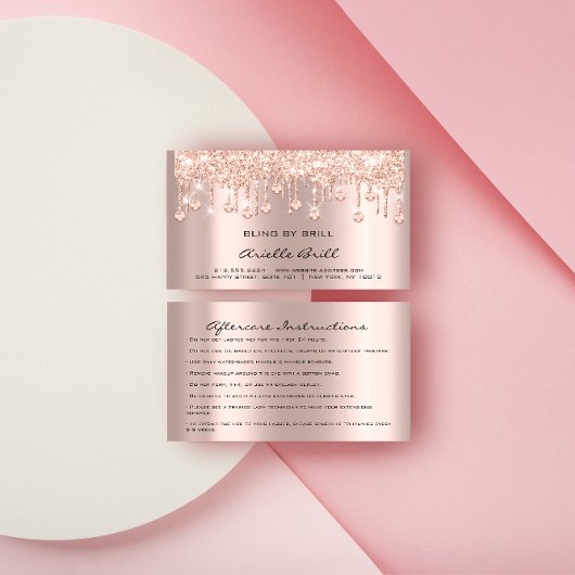 Carte De Visite Crystals Drivers Rose Spark Bling Aftercare