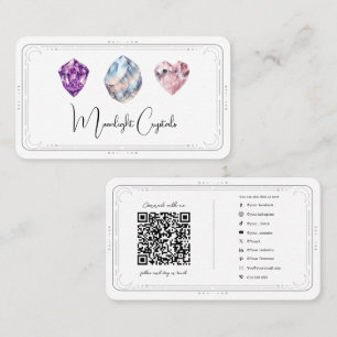 Carte De Visite Crystals métaphysiques Rose Quartz Social Media QR