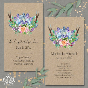Carte De Visite Crystals Yoga Energy Healer Psychic Reiki Spa