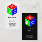 Carte De Visite Cube couleur - Initiales (Devant / Derrière)