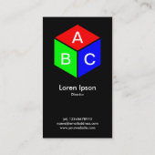 Carte De Visite Cube couleur - Initiales (Dos)